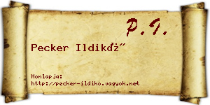 Pecker Ildikó névjegykártya